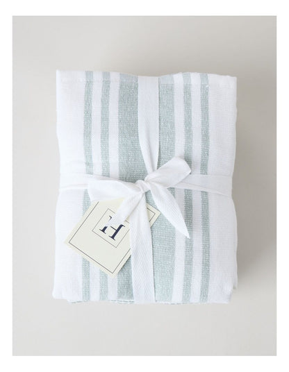 Terry Back Tea Towel Set of 4 Green