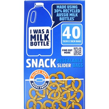 I Was A Milk Bottle Snack Resealable Slider Bags 40 pack