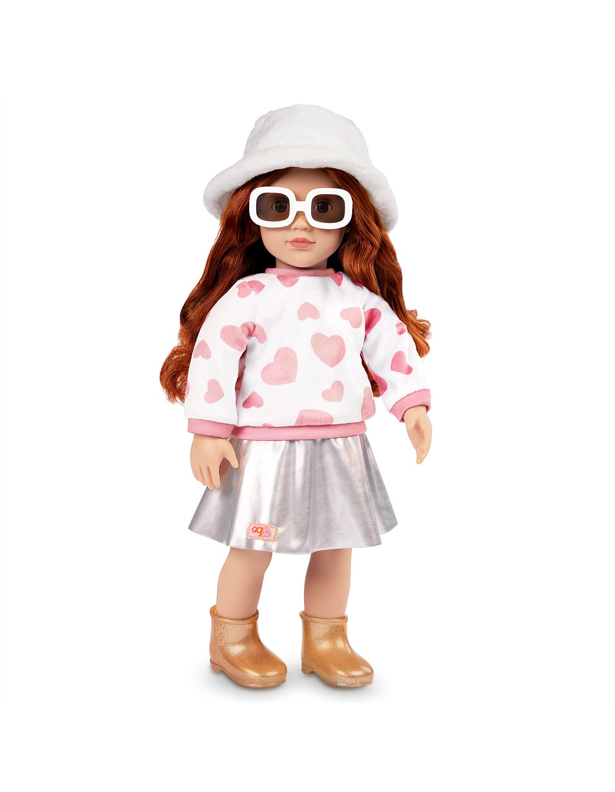DELUXE OUTFIT WITH HEART PRINT TOP & SKIRT