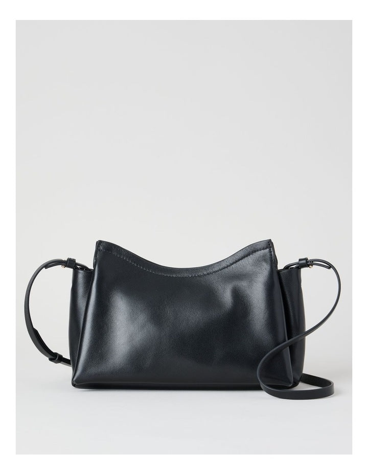 Gracie Leather Crossbody Bag in Black