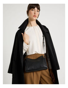 Gracie Leather Crossbody Bag in Black
