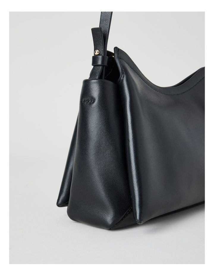 Gracie Leather Crossbody Bag in Black