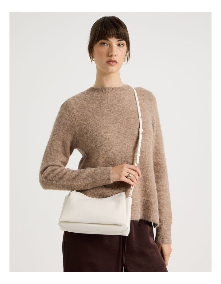 Gracie Leather Crossbody Bag in Chalk