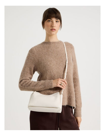 Gracie Leather Crossbody Bag in Chalk