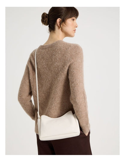 Gracie Leather Crossbody Bag in Chalk