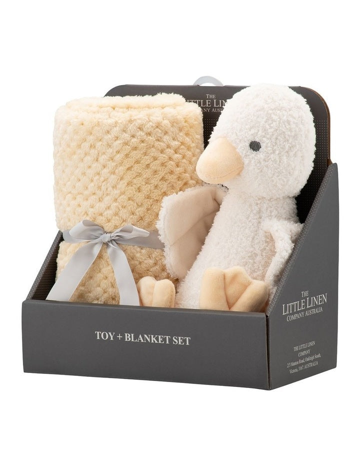 Plush Toy & Blanket in Fuzzy Duck