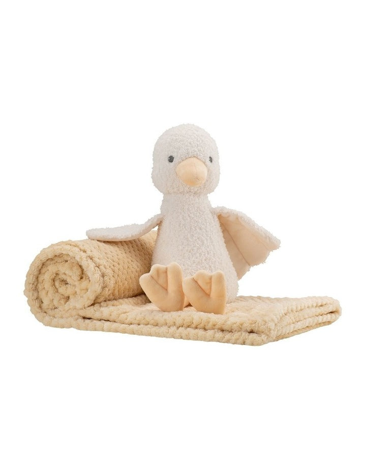 Plush Toy & Blanket in Fuzzy Duck