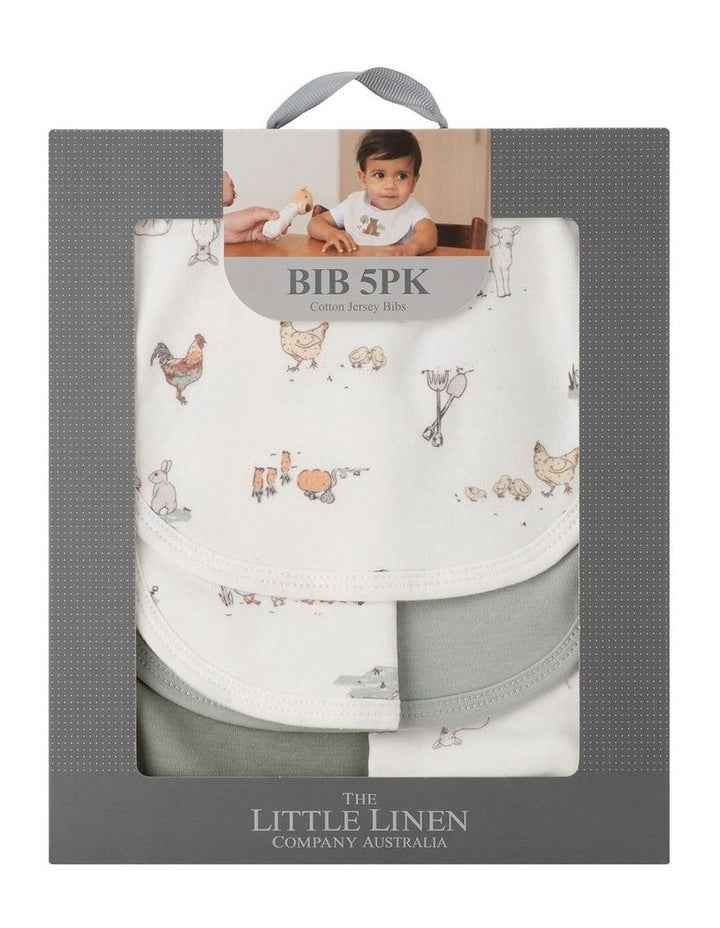 Farmyard Lamb Jersey Bib 5 Pack in Multi