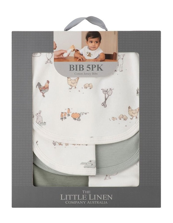 Farmyard Lamb Jersey Bib 5 Pack in Multi