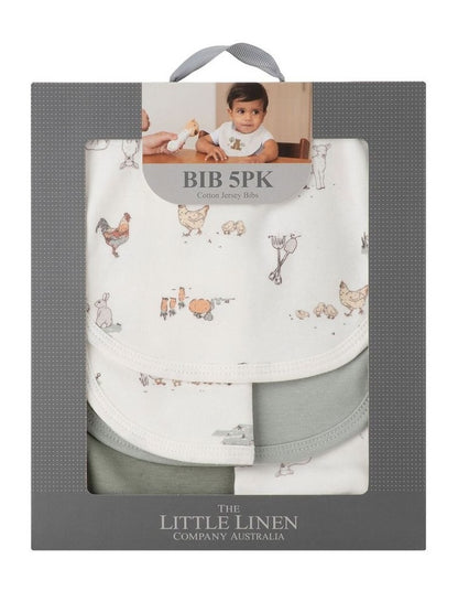 Farmyard Lamb Jersey Bib 5 Pack in Multi