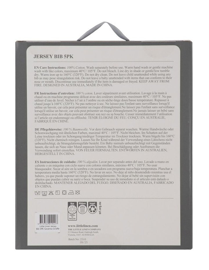 Farmyard Lamb Jersey Bib 5 Pack in Multi