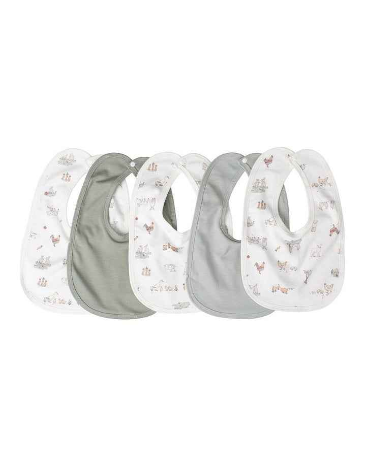 Farmyard Lamb Jersey Bib 5 Pack in Multi