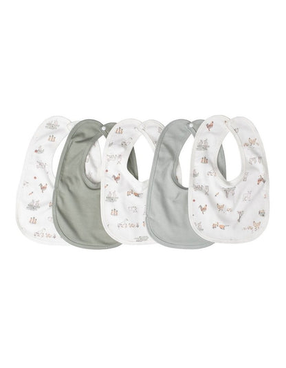 Farmyard Lamb Jersey Bib 5 Pack in Multi