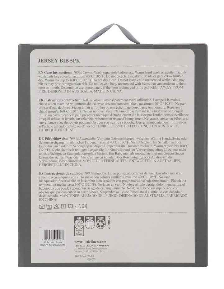 Bushland Bear Jersey Bib 5 Pack in Multi