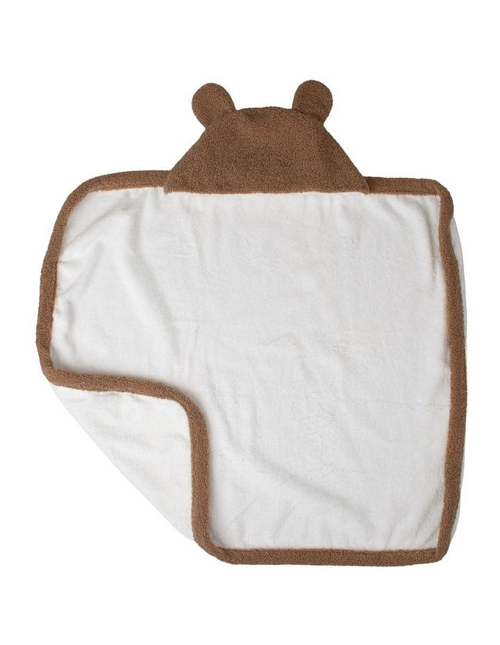 Plush Hooded Towel in Bushland Bear