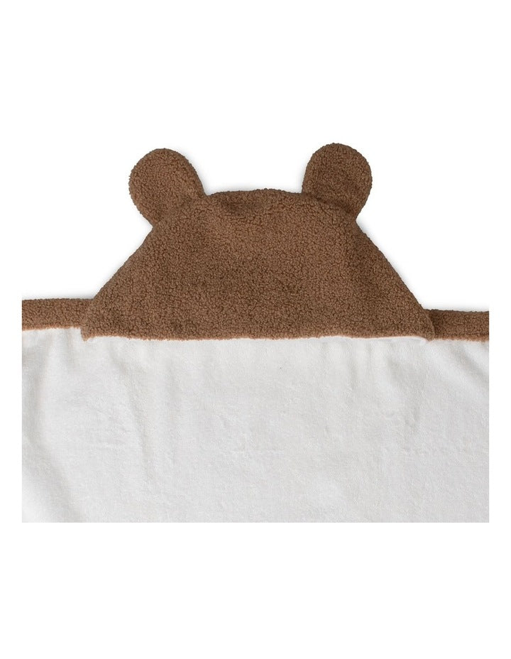 Plush Hooded Towel in Bushland Bear