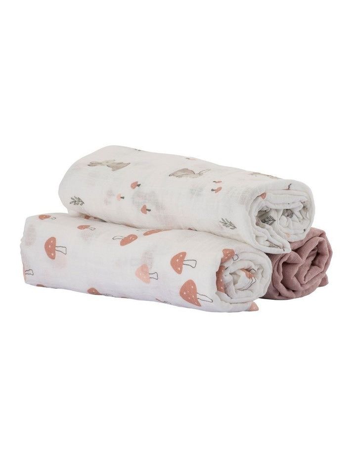 Muslin Wraps Pack of 3 in Harvest Bunny