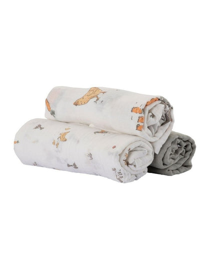 Muslin Wraps Pack of 3 in Farmyard Lamb
