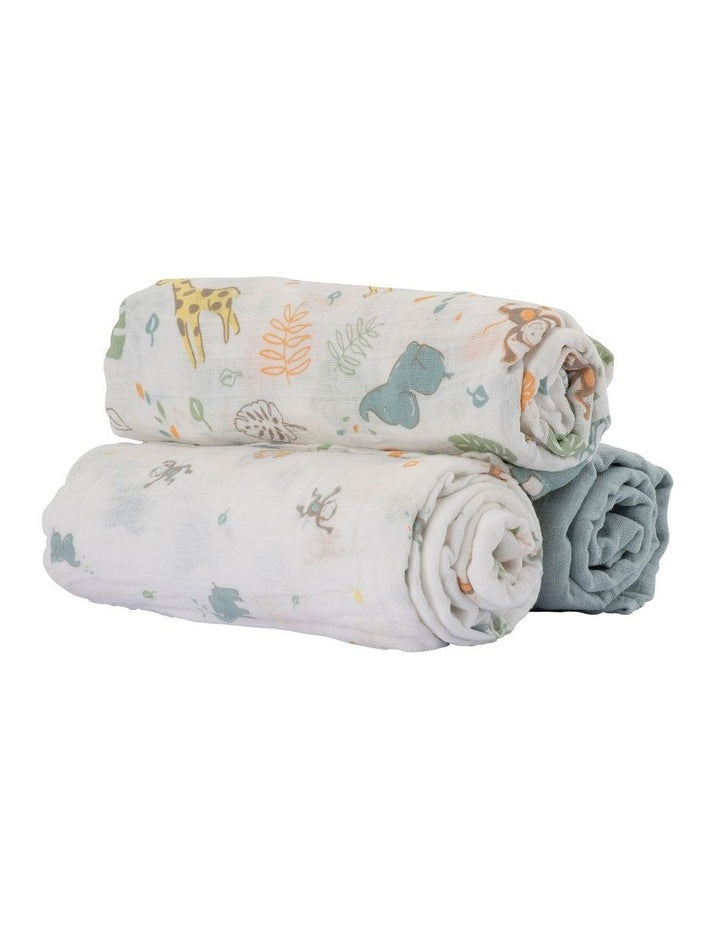 Muslin Wraps Pack of 3 in Savanna Giraffe