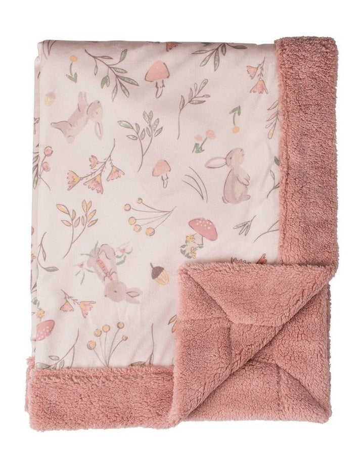 Harvest Bunny Snuggle Blanket in Pink