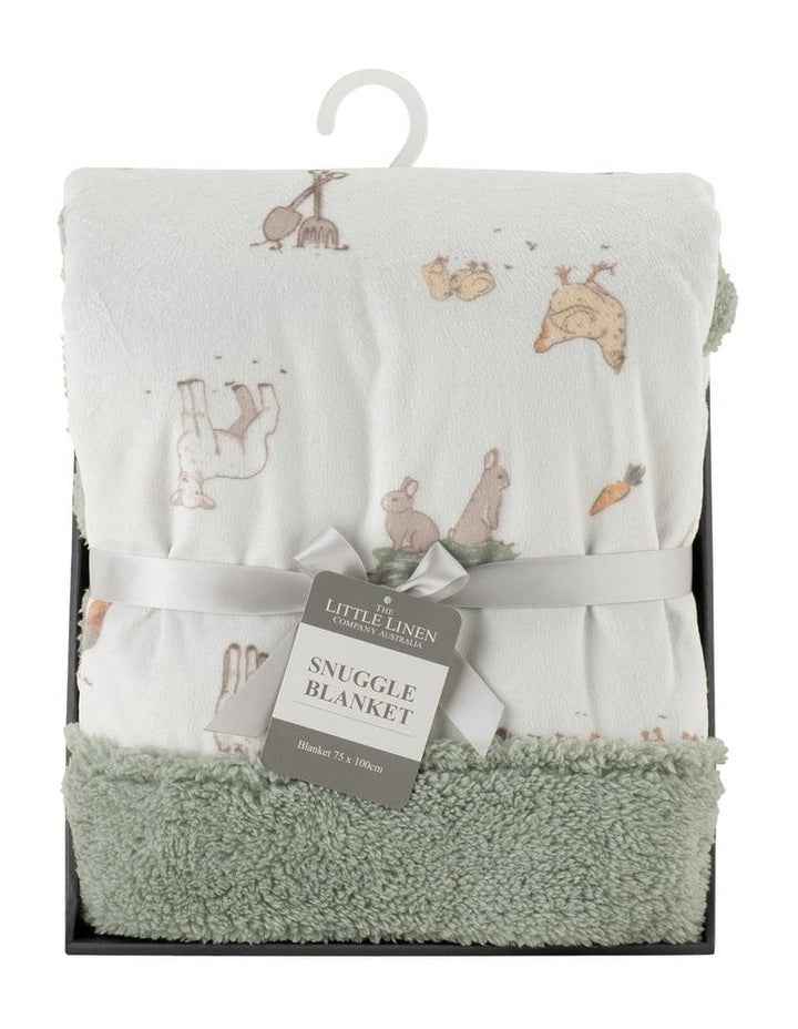 Farmyard Lamb Snuggle Blanket in Green