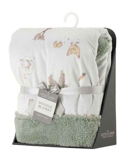 Farmyard Lamb Snuggle Blanket in Green