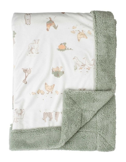 Farmyard Lamb Snuggle Blanket in Green