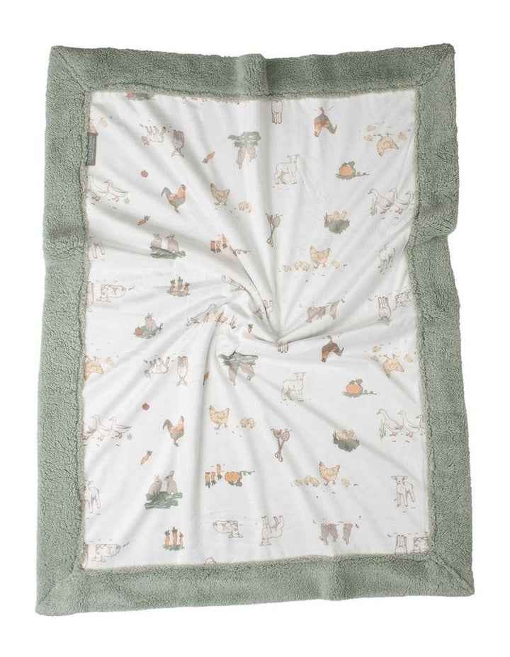 Farmyard Lamb Snuggle Blanket in Green