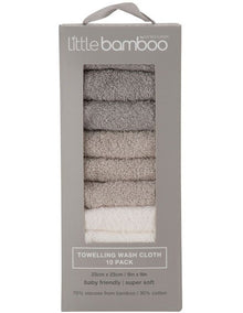 Towelling Washer 10 Pack in Multi
