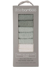 Towelling Washer 10 Pack in Multi