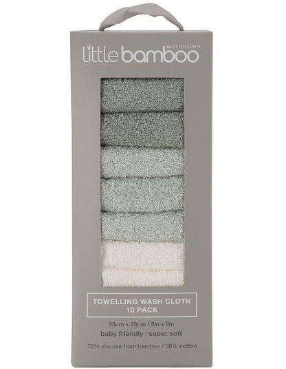 Towelling Washer 10 Pack in Multi