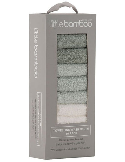 Towelling Washer 10 Pack in Multi
