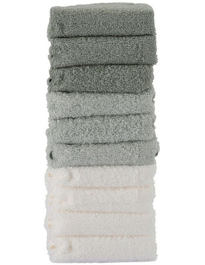 Towelling Washer 10 Pack in Multi