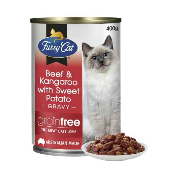 Grain Free Adult Wet Cat food Beef & Kangaroo With Sweet Potato