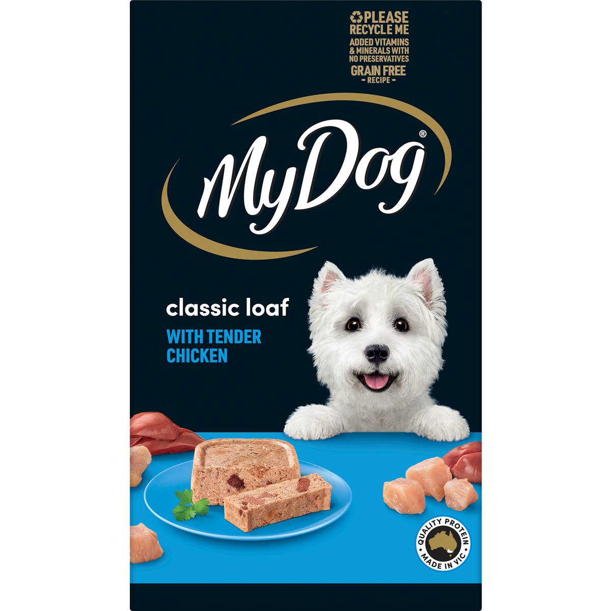 My Dog Adult Wet Dog Food Classic Loaf with Tender Chicken Trays 100g x 6 pack