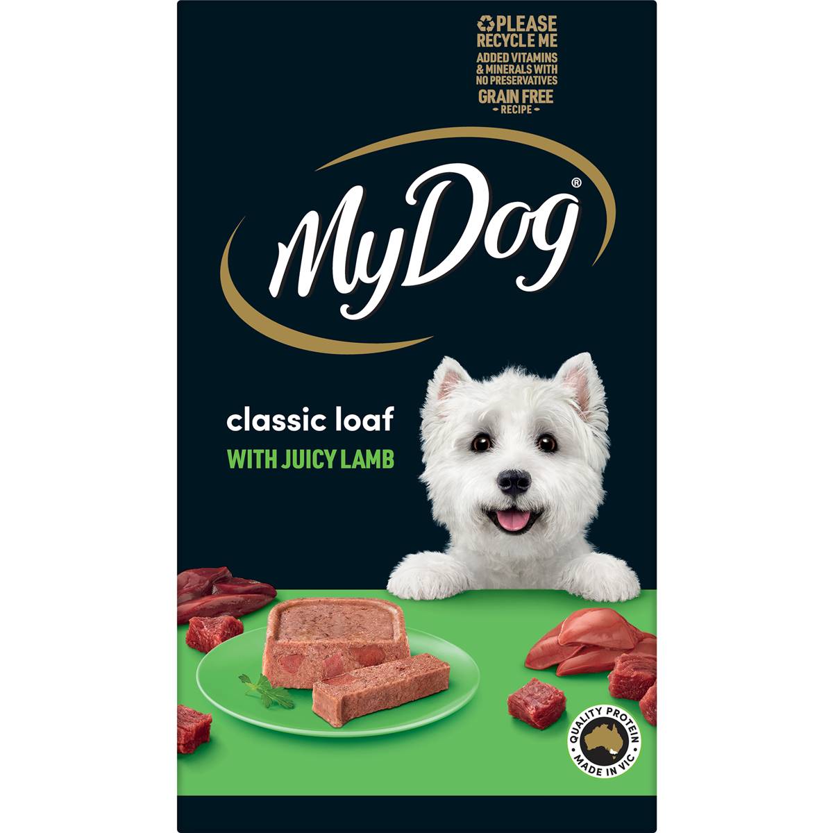 My Dog Adult Wet Dog Food Classic Loaf with Juicy Lamb Trays 100g x 6 pack