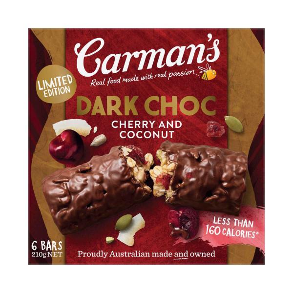 CARMANS BREAKFAST BARS:DARK CHOC CHERRY:.:210 GRAM