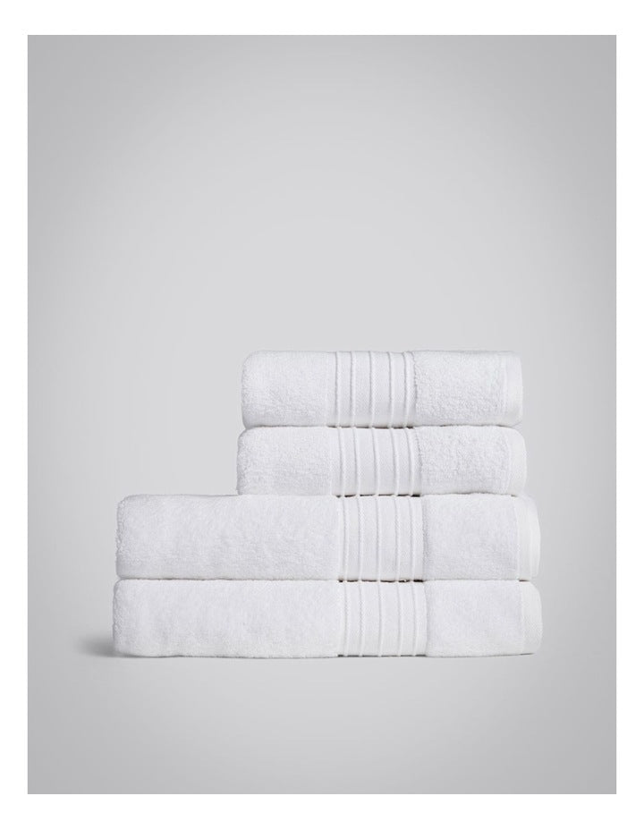 Zero Twist Towels 4 Pack in Bright White