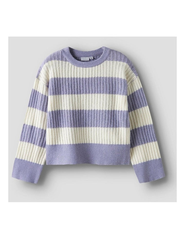 Totina Striped Knit Pullover in Lavender