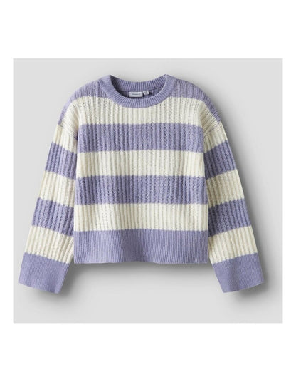 Totina Striped Knit Pullover in Lavender