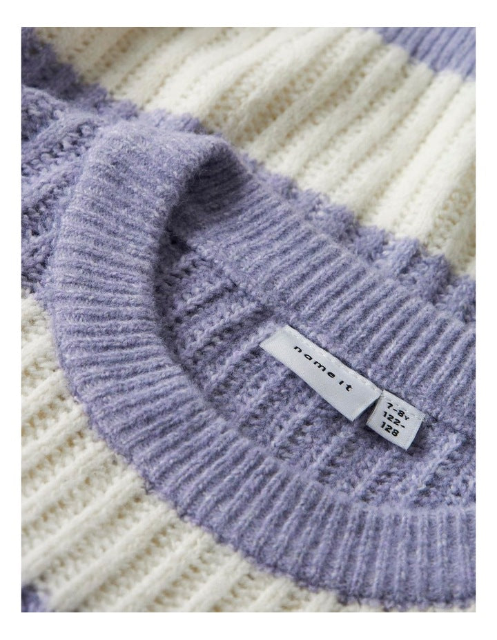Totina Striped Knit Pullover in Lavender