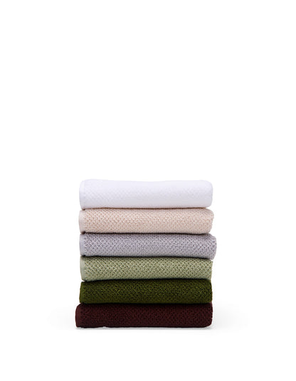 Henley Textured White Hand Towel