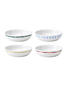 Valentina 21.5cm Set of 4 Porcelain Dinner Bowls Assorted Print