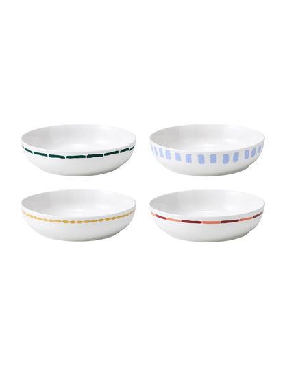 Valentina 21.5cm Set of 4 Porcelain Dinner Bowls Assorted Print