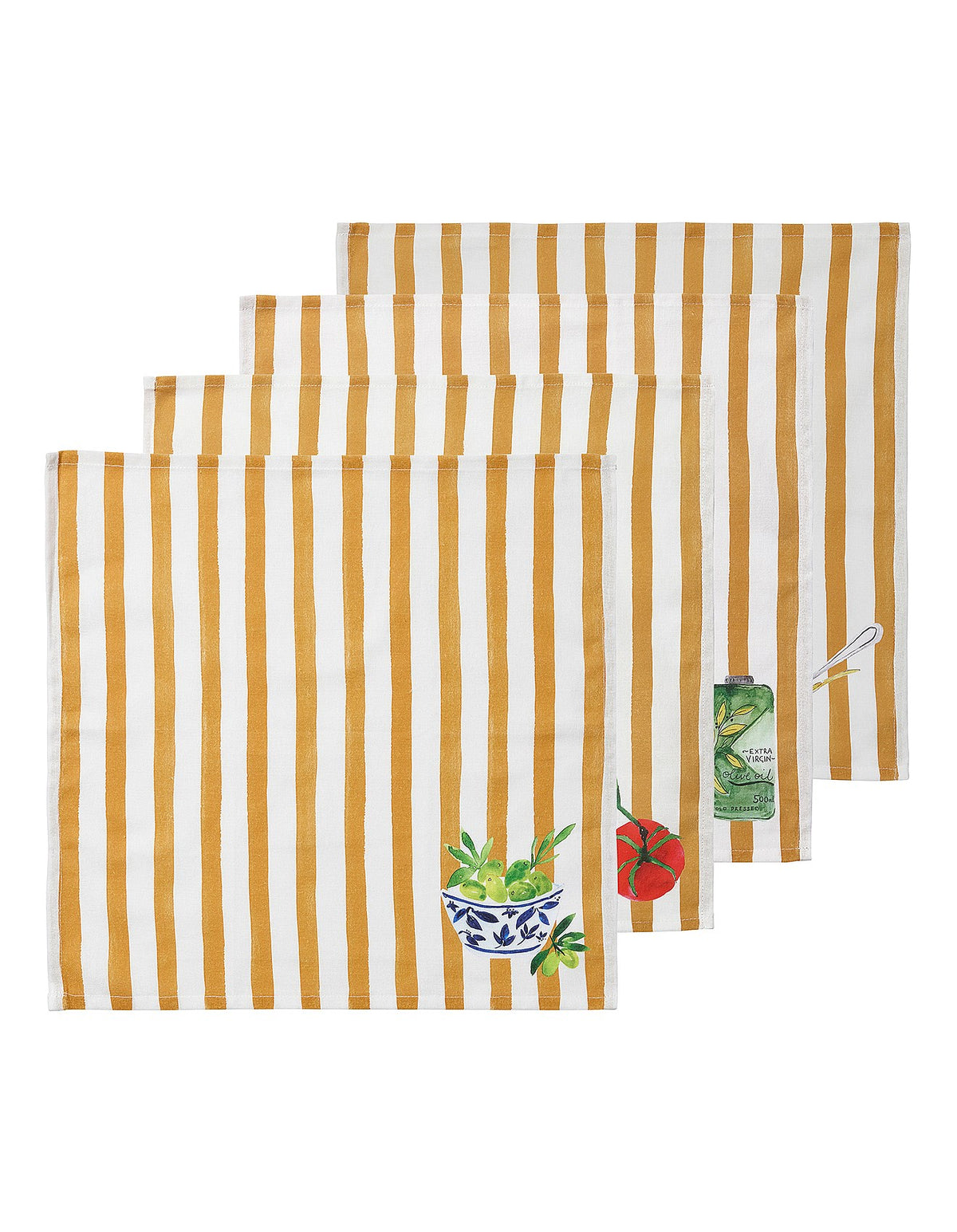 Valentina 45cm Set of 4 Cotton Napkins Vintage Stripe Print
