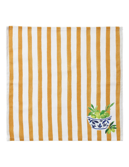 Valentina 45cm Set of 4 Cotton Napkins Vintage Stripe Print