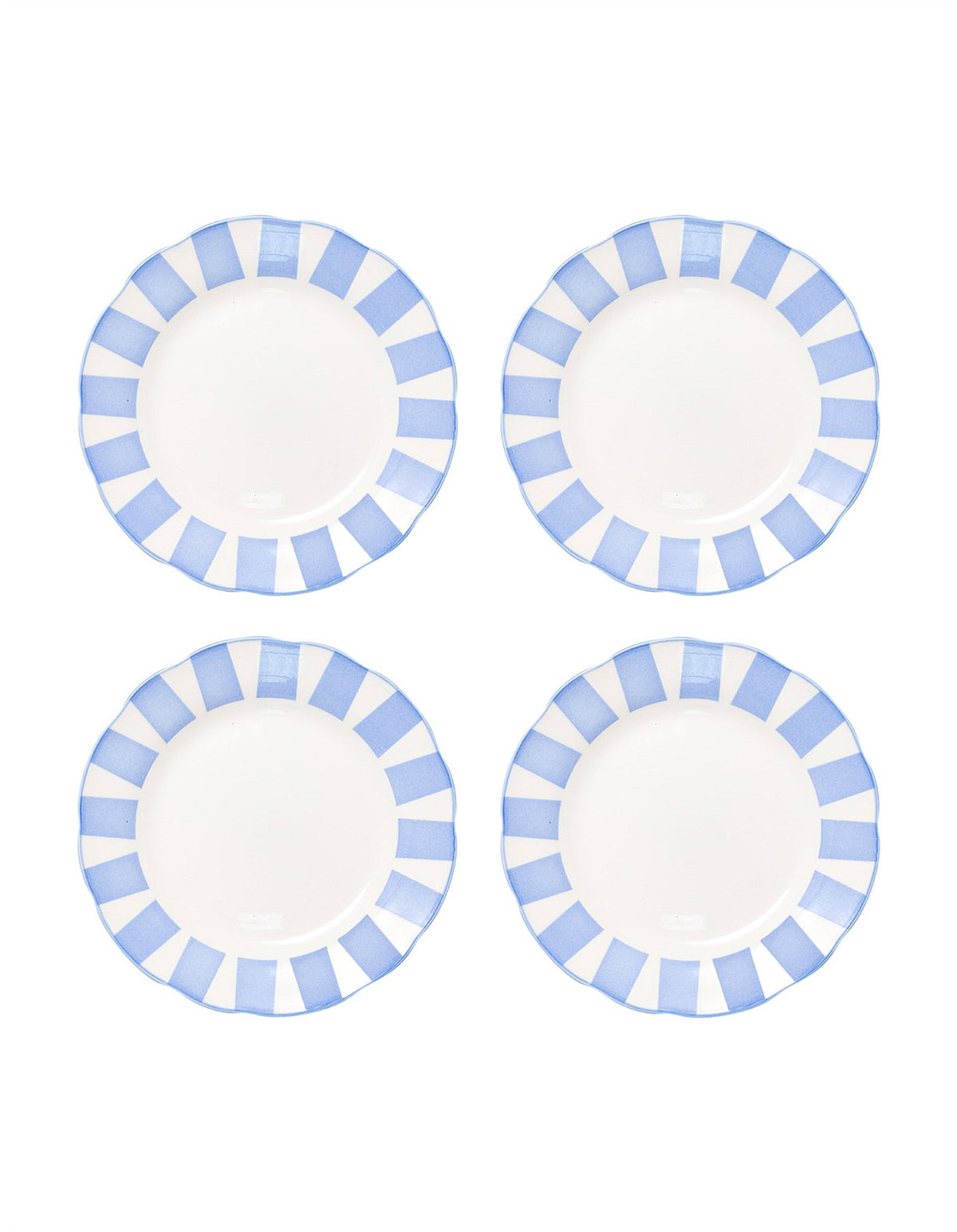 Emery 26.5cm Set of 4 Porcelain Dinner Plates Sky Stripe