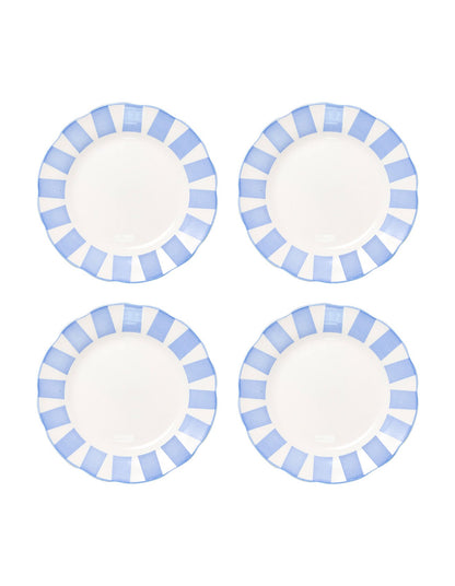 Emery 26.5cm Set of 4 Porcelain Dinner Plates Sky Stripe