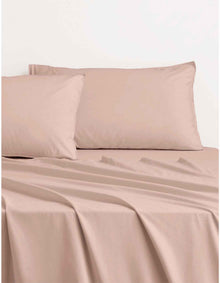 BAYLEY WASHED PERCALE SHEET SET DOUBLE IN CLAY