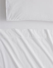 BAYLEY WASHED PERCALE SHEET SET DOUBLE IN WHITE